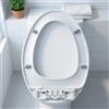 Copriwater Bianco Superficie Liscia Sedile WC in Plastica Cerniere