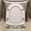 Copriwater Bianco Superficie Liscia Sedile WC in Plastica Cerniere