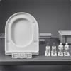 Copriwater Bianco Superficie Liscia Sedile WC in Plastica Cerniere