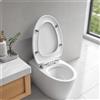 Copriwater Bianco Superficie Liscia Sedile WC in Plastica Cerniere