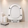 Copriwater Bianco Superficie Liscia Sedile WC in Plastica Cerniere