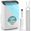 SereneLife Condizionatore Portatile 7000 BTU, Climatizzatore Portatile con Deumidificatore e Ventilazione, Pinguino Condizionatore con Telecomando, Kit Finestra Incluso, Casa, Ufficio