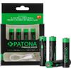 PATONA Premium USB-C, 4 batterie ricaricabili AAA Micro al litio