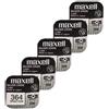 Maxell 5x Maxell 364 363 SR621SW Batterie Orologio Ossido D'Argento 1,55V