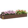 Outsunny Letto per Orto Rialzato da Esterno Acciaio 405L 240x60x30 cm