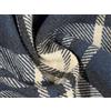 CRS Fur Fabrics Tessuto In Tartan A Quadri Blu Con Retro In Pile