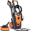 NAC NEW AMERICAN CONCEPT NAC - Idropulitrice ad alta pressione, 1800 W, 130 bar, mini idropulitrice compatta, piccola pulitrice portatile (7,4 kg), pompa in alluminio da 420 l/h, con detergente per patio per auto e giardino