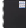 Clairefontaine 960084C Blocco spiralato microforato Goldline: 40 fogli di carta da disegno multitecnica bianca: 22,9x30,5 cm 250g: formato Ritratto-copertina rigida nera effetto tela