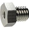 RIEGLER Raccordo riduttore, versione corta, M5 a., M3 i., SW 7, ottone nichelato, pressione di lavoro max. 25 bar Max. 150 °C