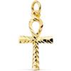 FMF Pendente Oro 18K 750 Mls. Croce Della Vita Intagliata 17 X 9,5 MM.