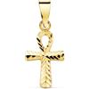 FMF Pendente In Oro 18K 750 Mls. Croce Della Vita Intagliata 16 X 9 Mm.