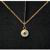 FMF Pendente E Catena Oro 18k 750 Mls. Occhio Turco Della Suerte. 6,6 MM
