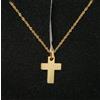 Pendente E Catena Oro 18K 750 Mls. Croce Mini Piana 13,1 X 9,7 MM.