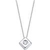 Collare Oro Bianco 18k 750 4,5 mm Rombo con Diamante Lab 0,015 ct