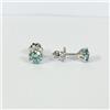 2 KT Luce Blu Trattato Diamante Borchie Fiore Design VVS1 Certificato Compleanno