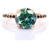 5.00 KT Blu Trattato Anello Diamante con Nera Accenti IN Rosa Placcato Oro VVS1