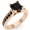 5 KT Nero Diamante Anello IN Rosa Placcato Oro Qualità AAA Certificato Birthday