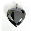 100 KT Nero Diamante Ciondolo Forma Cuore Qualità AAA Certificato! Grande
