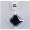 5 KT AAA Certificato Nero Diamante Unisex Ciondolo Con 925 Catenina Argento