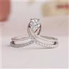 0.80 KT Bianco Trattato Anello Diamante Minimalista Design VVS1 Certificato! Un