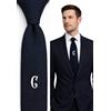 Fashion Habitat Uomo Cravatta C Iniziale Personalizzato Maglia Blu Navy Casual Solido Regalo UK