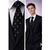 Fashion Habitat Ancora Uomo Cravatta Novità Marinaio Design Bianco e Nero Twill UK