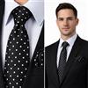 Fashion Habitat Set Di Cravatta E Fazzoletto Da Taschino In Seta A Pois Nero Bianco Argento