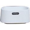 Vaso Ovale Scanalato con Drenaggio Vaso in Plastica Bianco per Interno,