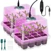 Idealife Vassoi per La Germinazione, Vassoi per Semi Con Luce A Spettro Completo Kit, 2 P