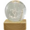 Generico Lampada Globo BALLERINA su base legno Quadrata 8x8x10 cm BOMBONIERA 1ERZ