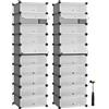 SONGMICS Scarpiera a 10 Scomparti, Set di 2, Scaffale Componibile in Plastica, A
