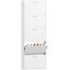 HOMCOM Mobile Scarpiera a 5 Ante 65x17x180.5 cm in Legno Bianco