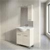 SAVINI DUE Mobile Bagno con Lavabo e Specchio RUBINO 2A 75 75 cm Rovere Ghiaccio