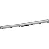 hansgrohe RainDrain Match - set di canalina doccia con cornice ad altezza regolabile, canale di drenaggio 1000 mm, scarico a pavimento, acciaio inox spazzolato