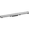 hansgrohe RainDrain Match - set di canalina doccia con cornice ad altezza regolabile, canale di drenaggio 800 mm, scarico a pavimento, acciaio inox spazzolato