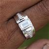 Anello Uomo 3 Carati Diamante Bianco Taglio Smeraldo VVS1 IGL&S