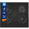Balay Electrodomésticos Balay 3ETG664RB - Piastra a gas, larghezza 60 cm, 4 zone di cottura, comandi rimovibili, controllo fiamma, autoaccensione, gas stop, nero