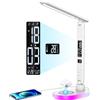 CCHKFEI Lampada da Tavolo con Caricabatterie Wireless da 10W, Ricarica USB, 3 (H7r)