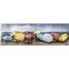 Gilde Gallery Quadro XXL 'Beach of Parasols' - Ombrelloni - Spiaggia - Estate - Realizzato a mano 180 x 60 cm