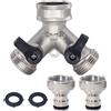 Wzzy Gurden Distributore a 2 Vie Distributore per Rubinetto 3/4 3/4 Y Distributore Ottone