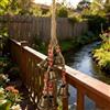 Carillon perline legno festivo 38 cm con motivo floreale giardino esterno intern