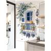 Adesivo da parete in PVC con fiore di glicine 32,6 x 23,6 in decorazione imp