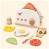 Set Tostapane Giocattolo Educativo Tostapane in Legno Dipinto per Bambini