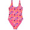 Happy Socks Costume Da Bagno Intero Rosa Con Pois Grandi Nuovo Con Etichetta