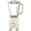 TERRAILLON - SUNRISE - Blender elettrico, capacità 1,5 l, 600 W, ciotola in vetro, 2 velocità, funzione pulse, lame in acciaio inox, design vintage, crema