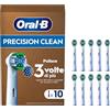 Oral-B Testine di Ricambio Pro Precision Clean, Bianche, 10 Ricambi | 10 Testine di Ricambio per Spazzolino Elettrico, Autentiche, Confezione Adatta alla Buca delle Lettere