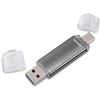Hama 114872"Laeta Twin" USB Flash Drive USB 2.0 128GB 10 MB/s grey Techn