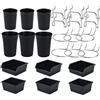 No Peg Board Bins Peg Board Cups con Hooks & Loop 12Pack, Accessori per Peg Bo7871