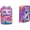 Sj Gang , Zaino Estendibile Big Animali Fantasy Colorato Con Decorazioni & Seven Astuccio Scuola Animali Fantasy 3 Zip-Organizzato Completo con pennarelli matite ECC, Scuola & Tempo Libero