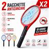 2 RACCHETTE ELETTRICA AMMAZZA ZANZARA ANTI ZANZARE INSETTI MOSCHE RACCHETTA